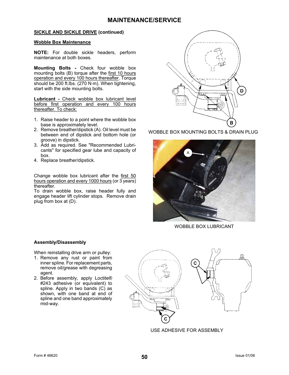 Maintenance/service | MacDon 922 User Manual | Page 52 / 84