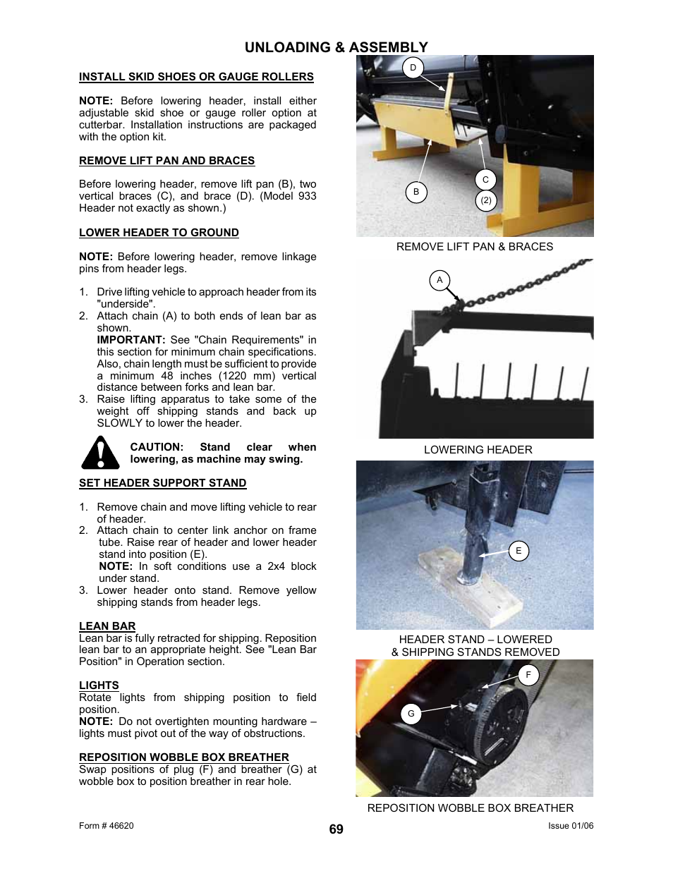 Unloading & assembly | MacDon 922 User Manual | Page 71 / 84
