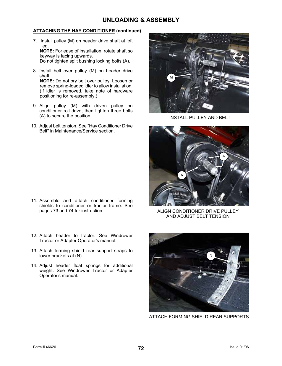 Unloading & assembly | MacDon 922 User Manual | Page 74 / 84