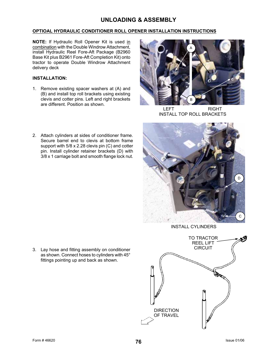 Unloading & assembly | MacDon 922 User Manual | Page 78 / 84