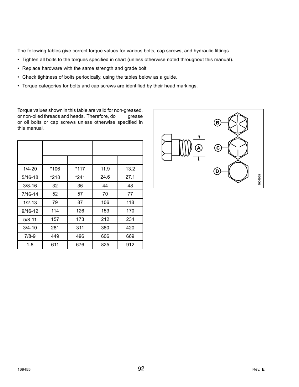 2torque specifications, 1sae bolt torque specifications, Torque specifications | Sae bolt torque specifications, 2 torque specifications | MacDon R85 Rotary Disc 13 Foot Self-Propelled Windrower Header User Manual | Page 100 / 168