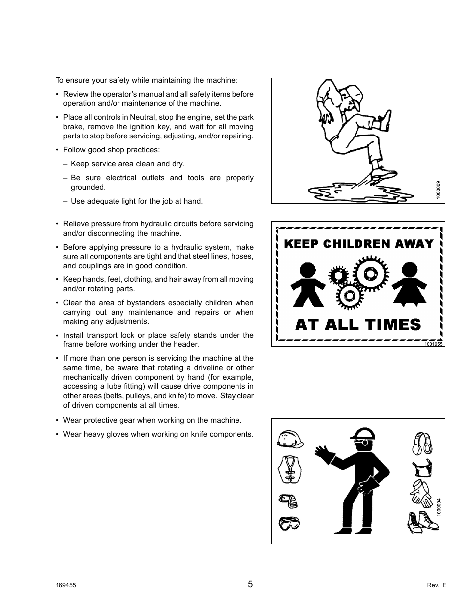 4maintenance safety, Maintenance safety, 4 maintenance safety | MacDon R85 Rotary Disc 13 Foot Self-Propelled Windrower Header User Manual | Page 13 / 168