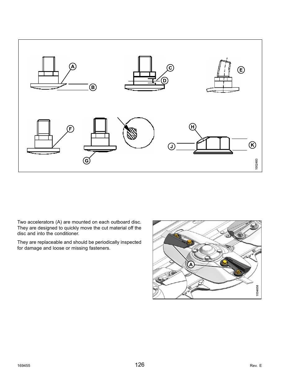 5accelerators, Accelerators, Maintenance and servicing | 5 accelerators | MacDon R85 Rotary Disc 13 Foot Self-Propelled Windrower Header User Manual | Page 134 / 168