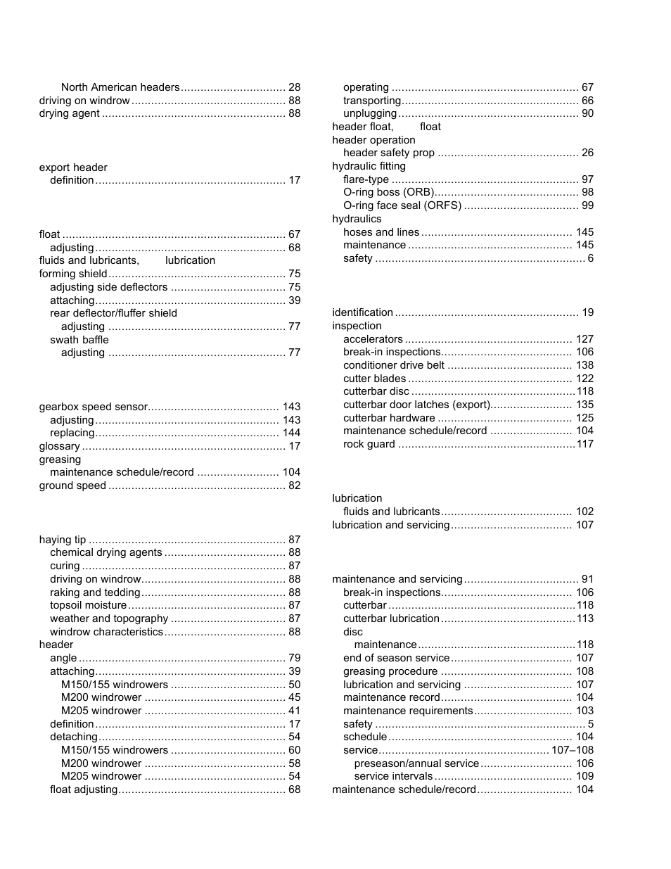 MacDon R85 Rotary Disc 13 Foot Self-Propelled Windrower Header User Manual | Page 164 / 168
