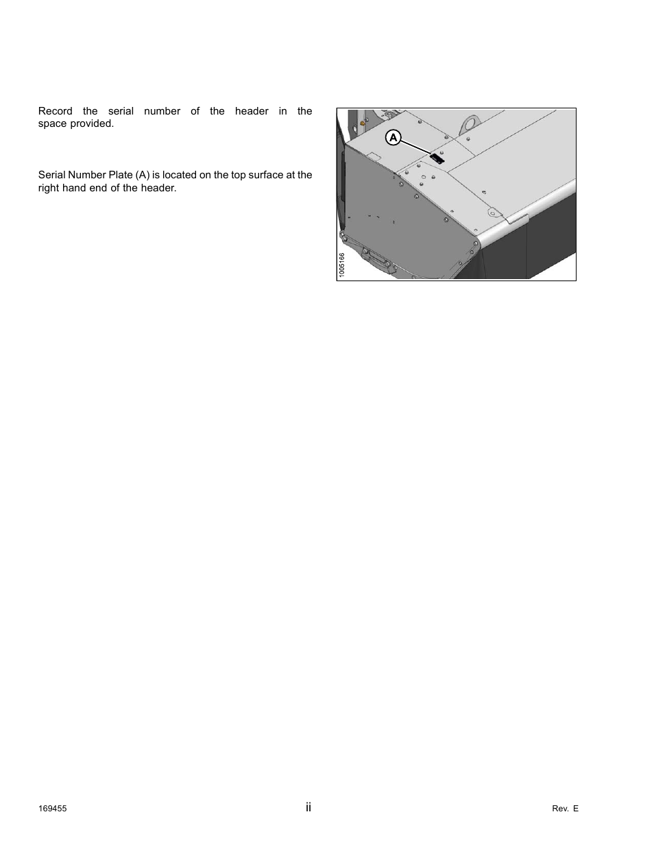 Serial number(s) | MacDon R85 Rotary Disc 13 Foot Self-Propelled Windrower Header User Manual | Page 4 / 168