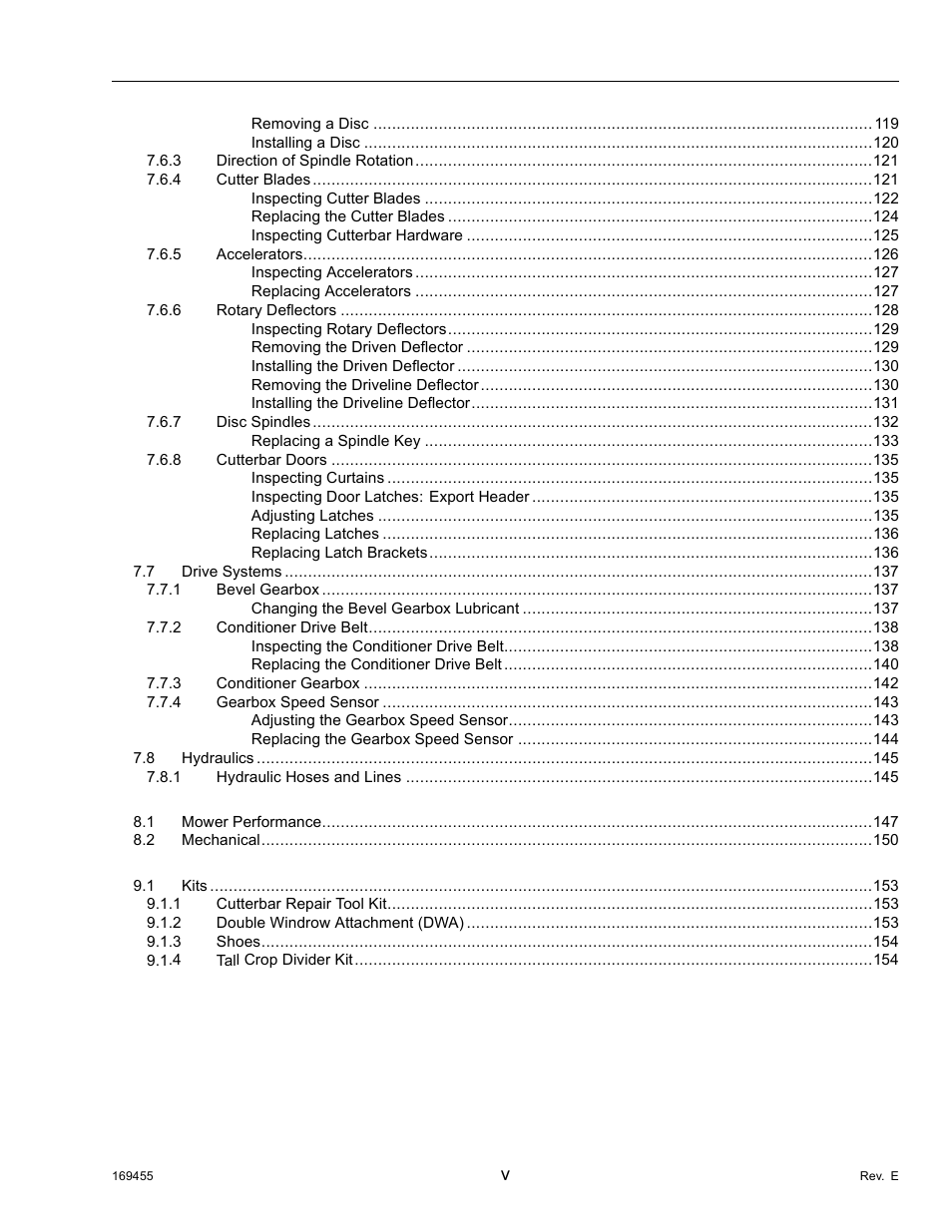 MacDon R85 Rotary Disc 13 Foot Self-Propelled Windrower Header User Manual | Page 7 / 168