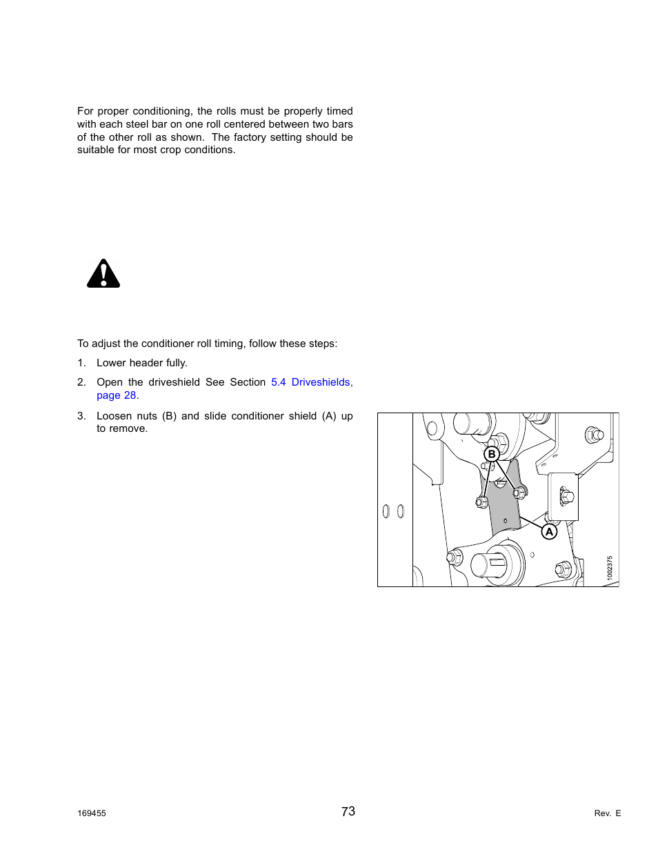 4roll timing, 1checking roll timing, Roll timing | Checking roll timing, Important, Danger, 4 roll timing | MacDon R85 Rotary Disc 13 Foot Self-Propelled Windrower Header User Manual | Page 81 / 168