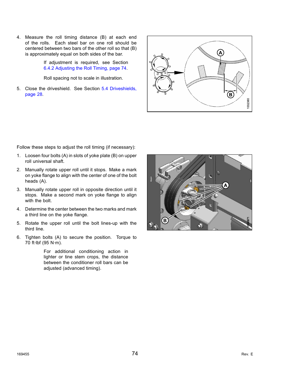 2adjusting the roll timing, Adjusting the roll timing | MacDon R85 Rotary Disc 13 Foot Self-Propelled Windrower Header User Manual | Page 82 / 168
