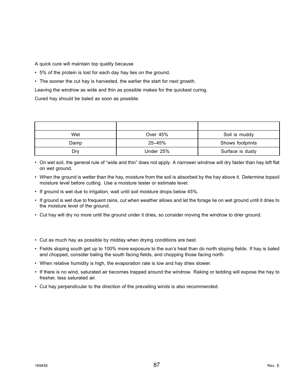 13haying tips, 1curing, 2topsoil moisture | 3weather and topography, Haying tips, Curing, Topsoil moisture, Weather and topography, 13 haying tips | MacDon R85 Rotary Disc 13 Foot Self-Propelled Windrower Header User Manual | Page 95 / 168