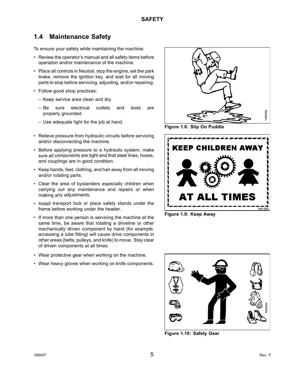 4maintenance safety, Maintenance safety, 4 maintenance safety | MacDon R85 Rotary Disc 16 Foot Self-Propelled Windrower Headers User Manual | Page 13 / 182