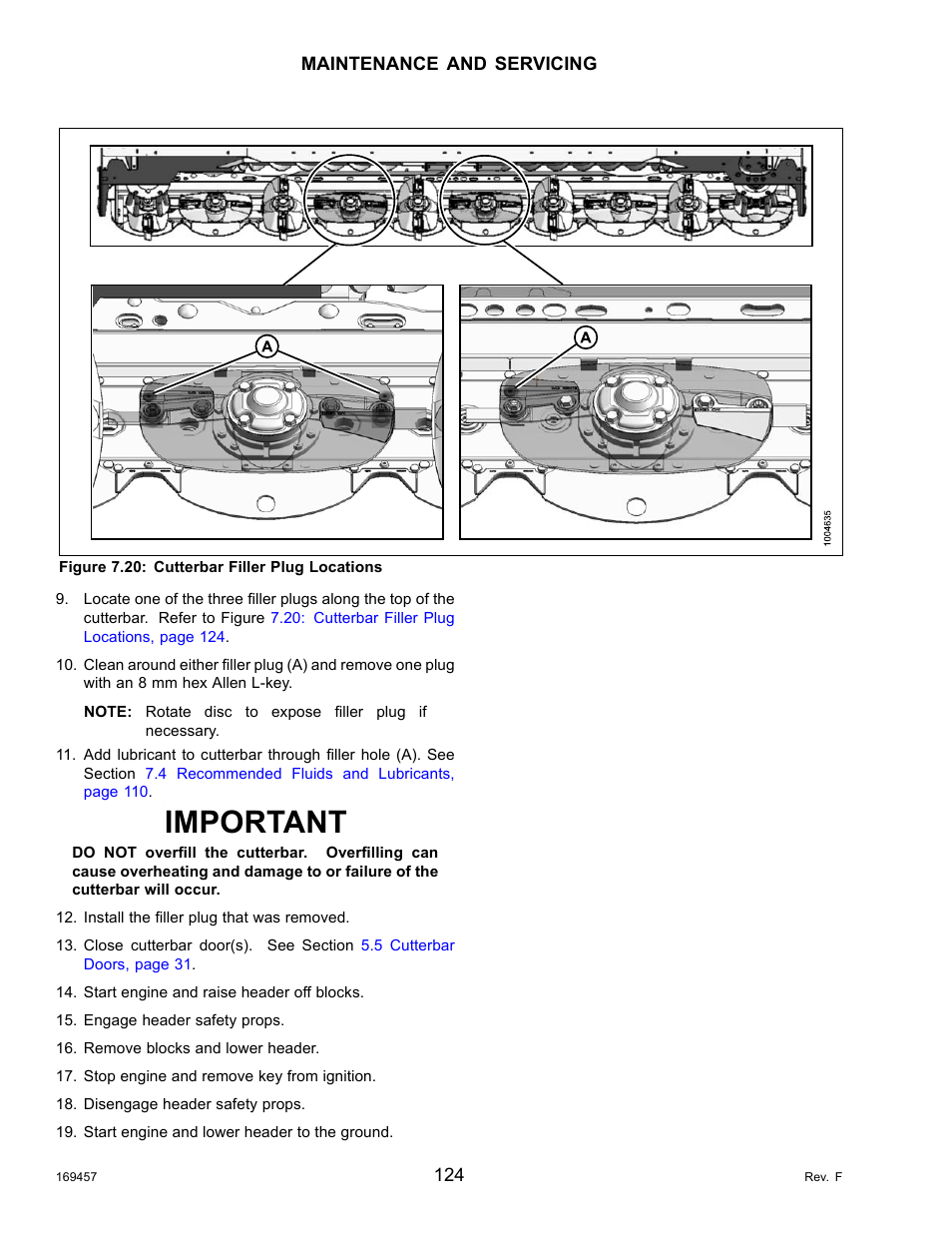 Important | MacDon R85 Rotary Disc 16 Foot Self-Propelled Windrower Headers User Manual | Page 132 / 182