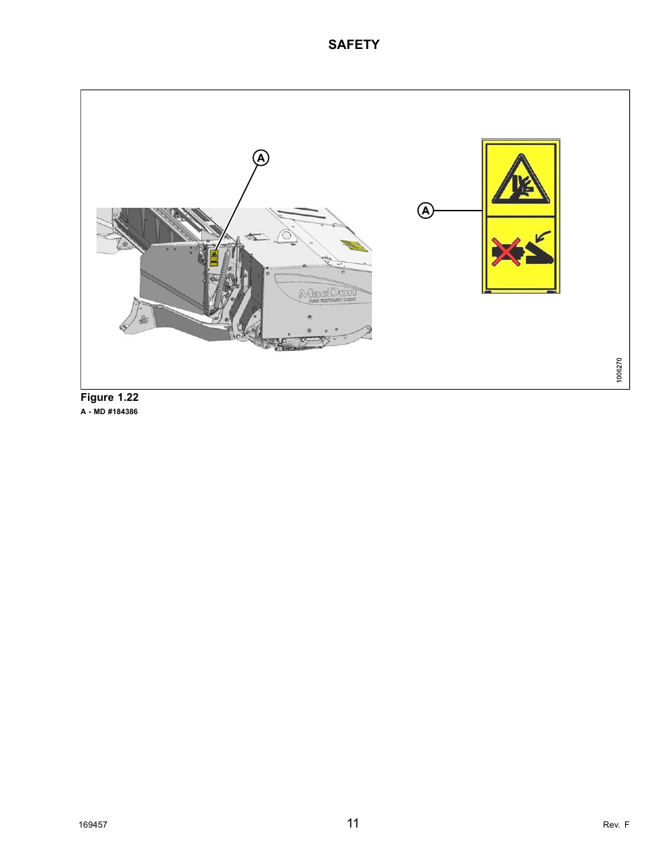 Safety | MacDon R85 Rotary Disc 16 Foot Self-Propelled Windrower Headers User Manual | Page 19 / 182