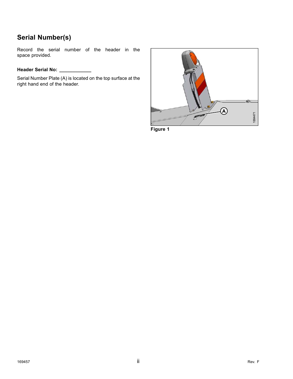 Serial number(s) | MacDon R85 Rotary Disc 16 Foot Self-Propelled Windrower Headers User Manual | Page 4 / 182