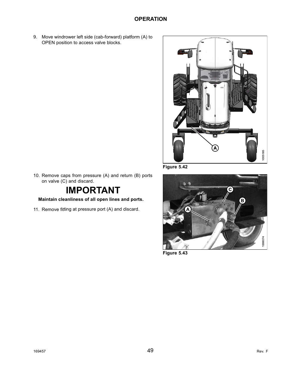 Important | MacDon R85 Rotary Disc 16 Foot Self-Propelled Windrower Headers User Manual | Page 57 / 182