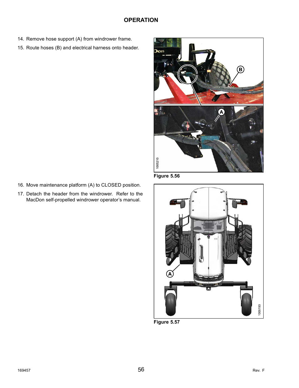 MacDon R85 Rotary Disc 16 Foot Self-Propelled Windrower Headers User Manual | Page 64 / 182