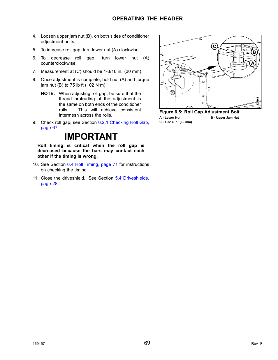 Important | MacDon R85 Rotary Disc 16 Foot Self-Propelled Windrower Headers User Manual | Page 77 / 182