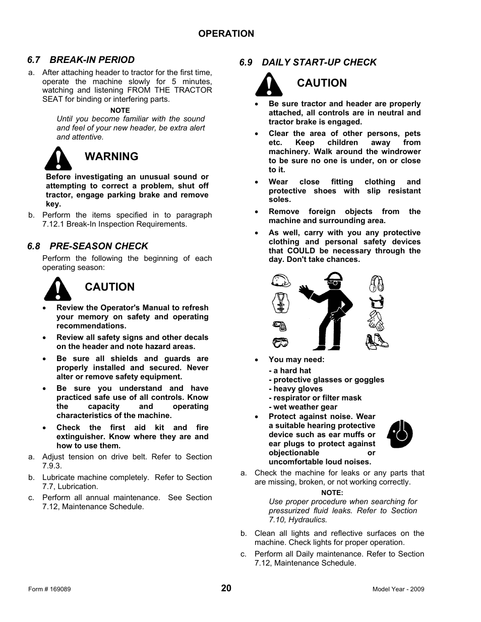Warning, Caution | MacDon R80 Rotary Disc User Manual | Page 22 / 103
