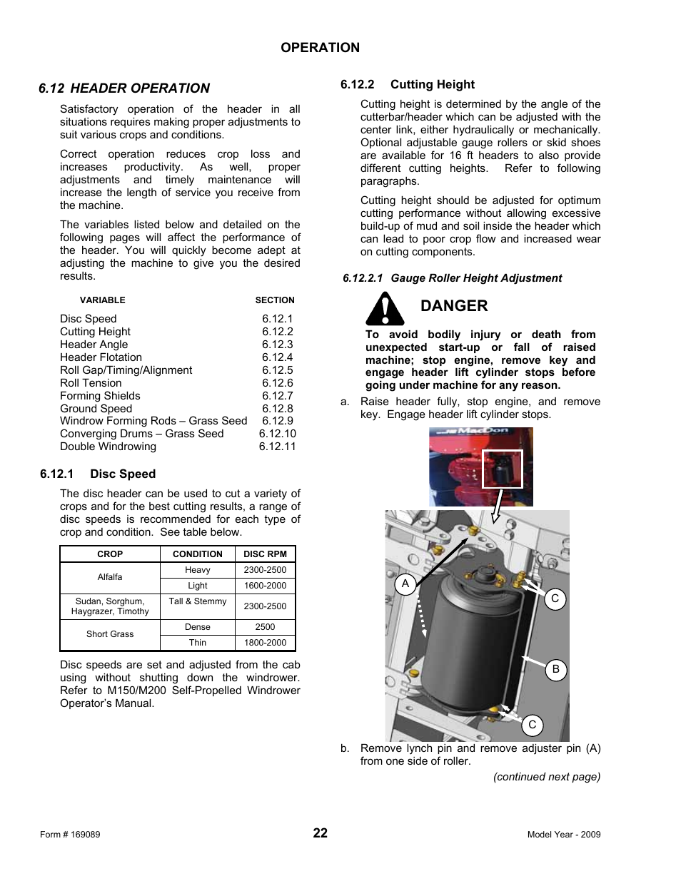 Danger | MacDon R80 Rotary Disc User Manual | Page 24 / 103