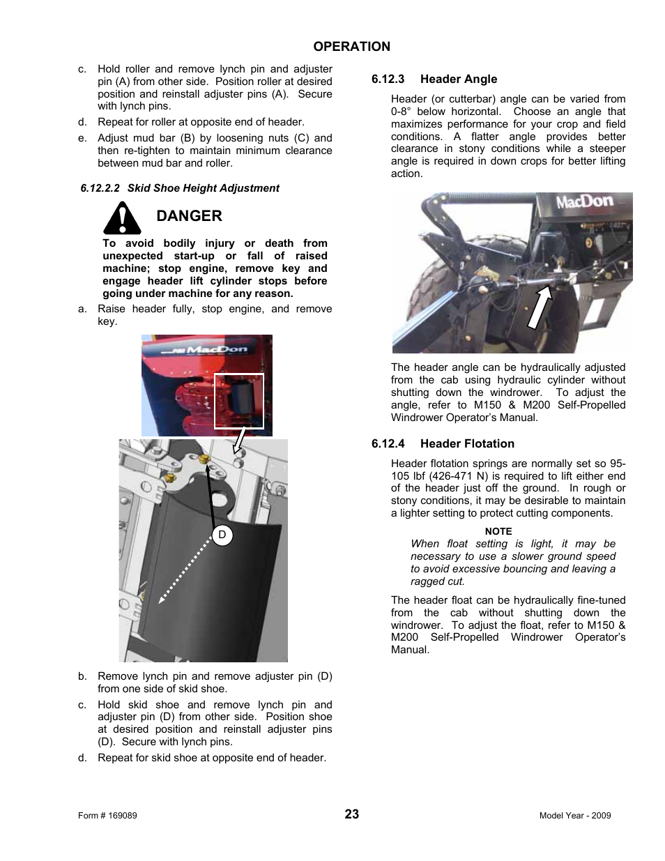 Danger | MacDon R80 Rotary Disc User Manual | Page 25 / 103