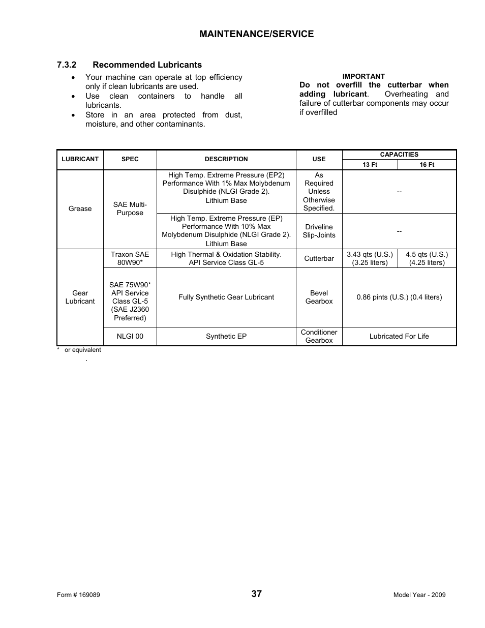 Maintenance/service | MacDon R80 Rotary Disc User Manual | Page 39 / 103