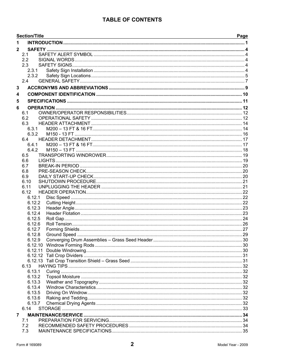 MacDon R80 Rotary Disc User Manual | Page 4 / 103