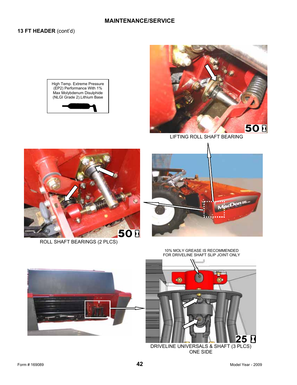 Maintenance/service | MacDon R80 Rotary Disc User Manual | Page 44 / 103