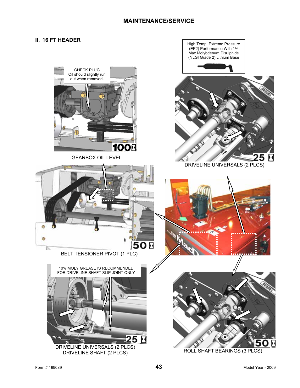 Maintenance/service | MacDon R80 Rotary Disc User Manual | Page 45 / 103