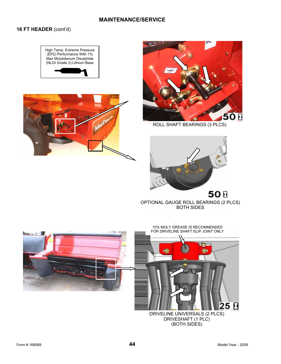 Maintenance/service | MacDon R80 Rotary Disc User Manual | Page 46 / 103