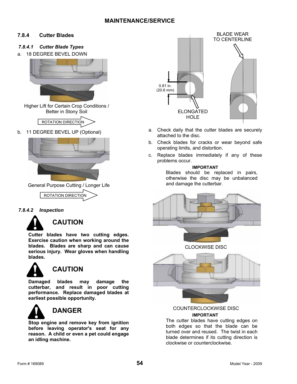 Caution, Danger | MacDon R80 Rotary Disc User Manual | Page 56 / 103