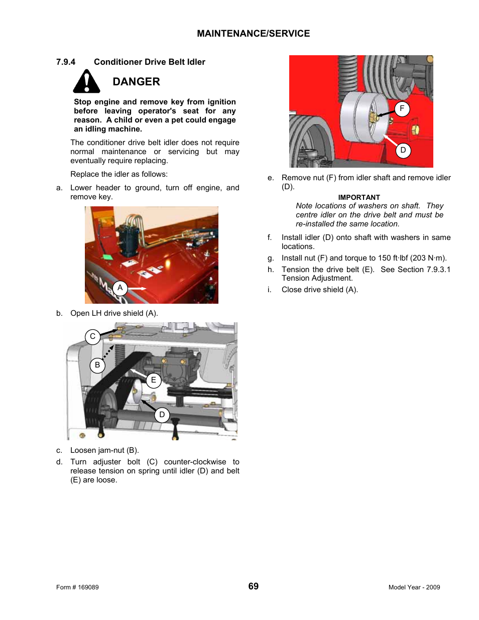 Danger | MacDon R80 Rotary Disc User Manual | Page 71 / 103