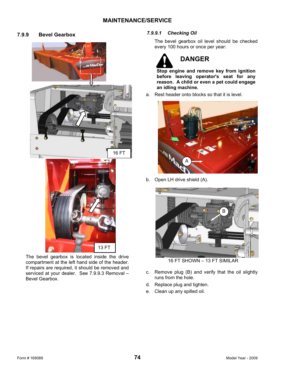 Danger | MacDon R80 Rotary Disc User Manual | Page 76 / 103