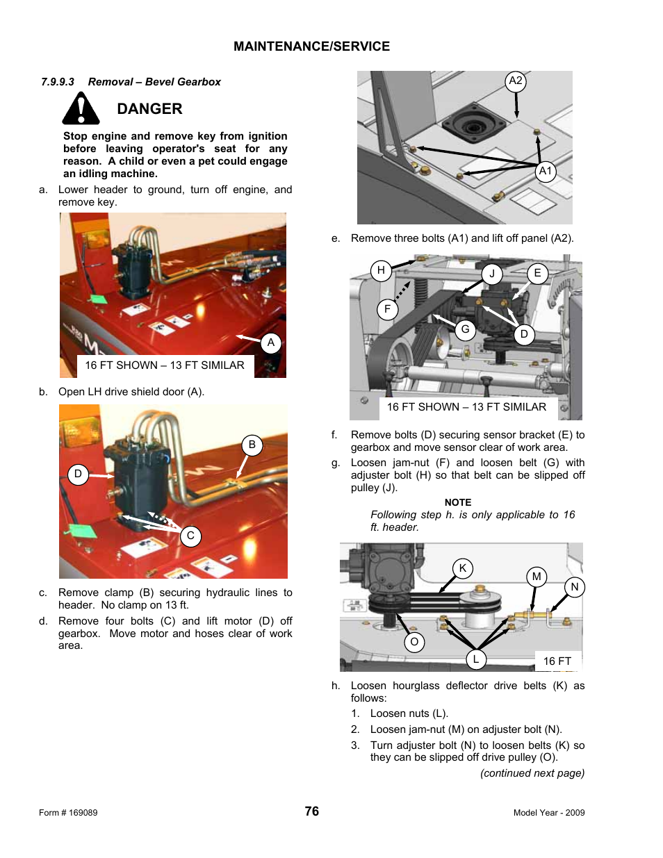 Danger | MacDon R80 Rotary Disc User Manual | Page 78 / 103