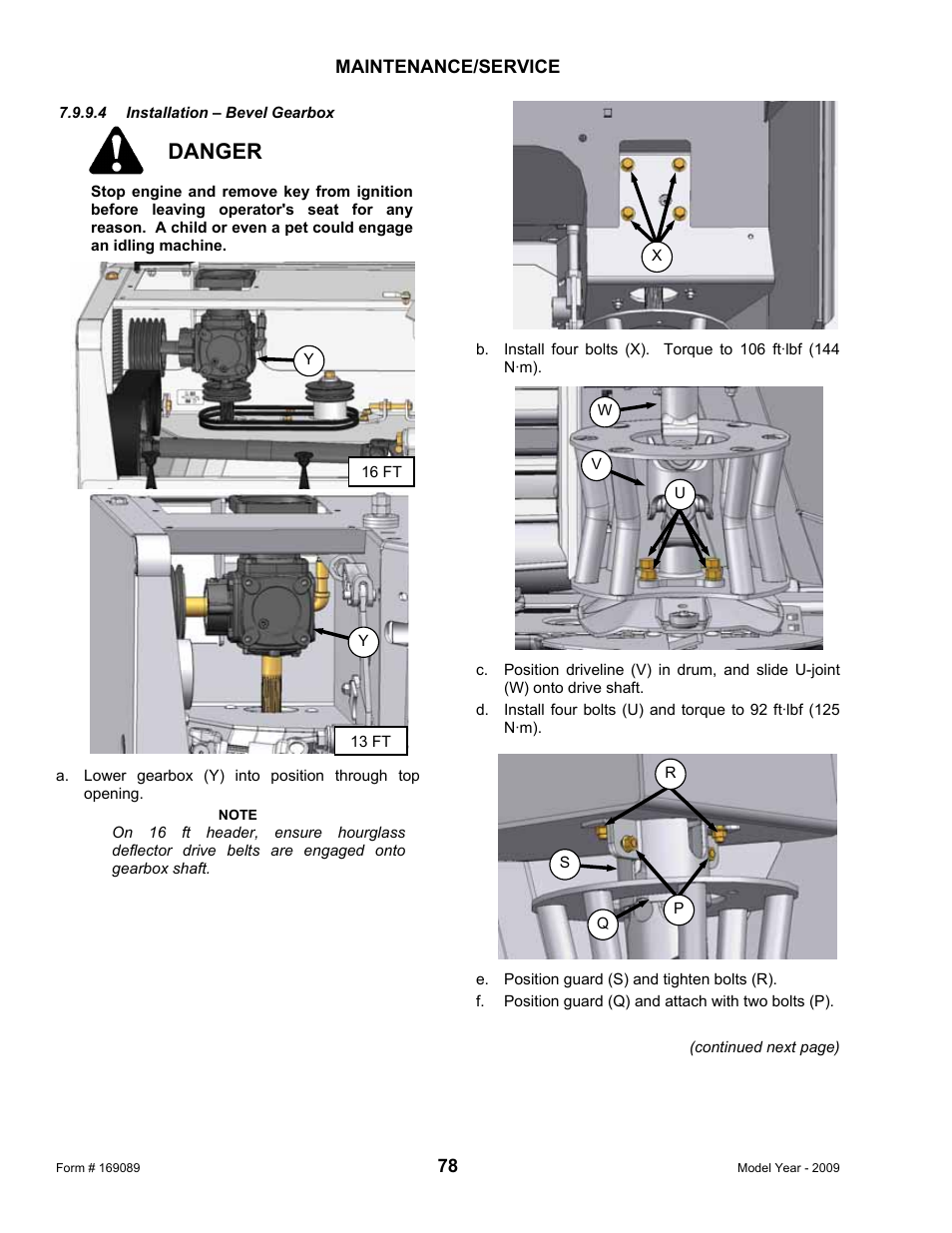 Danger | MacDon R80 Rotary Disc User Manual | Page 80 / 103