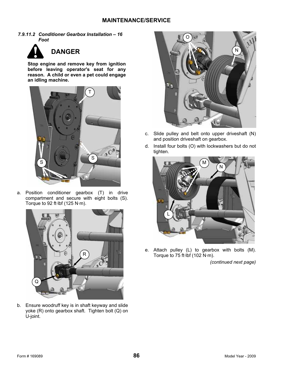 Danger | MacDon R80 Rotary Disc User Manual | Page 88 / 103
