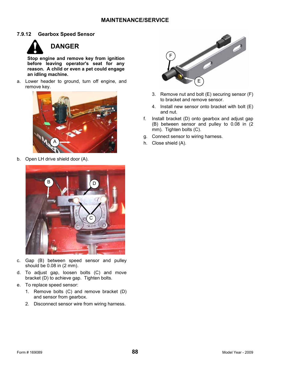 Danger | MacDon R80 Rotary Disc User Manual | Page 90 / 103