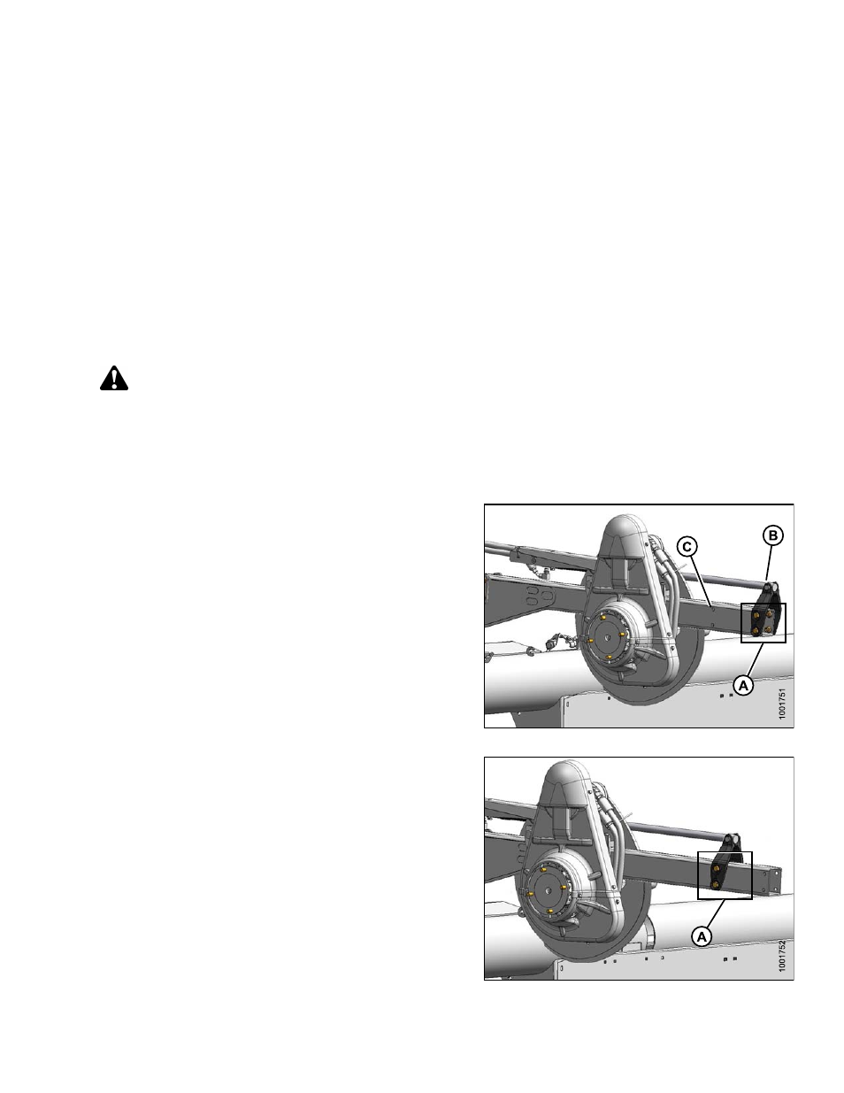 Repositioning fore-aft cylinders, Warning | MacDon FD75 OM User Manual | Page 167 / 448