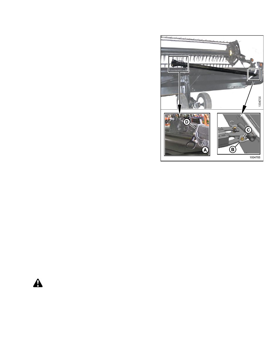 Moving front (left) wheels into field position, Danger | MacDon FD75 OM User Manual | Page 189 / 448