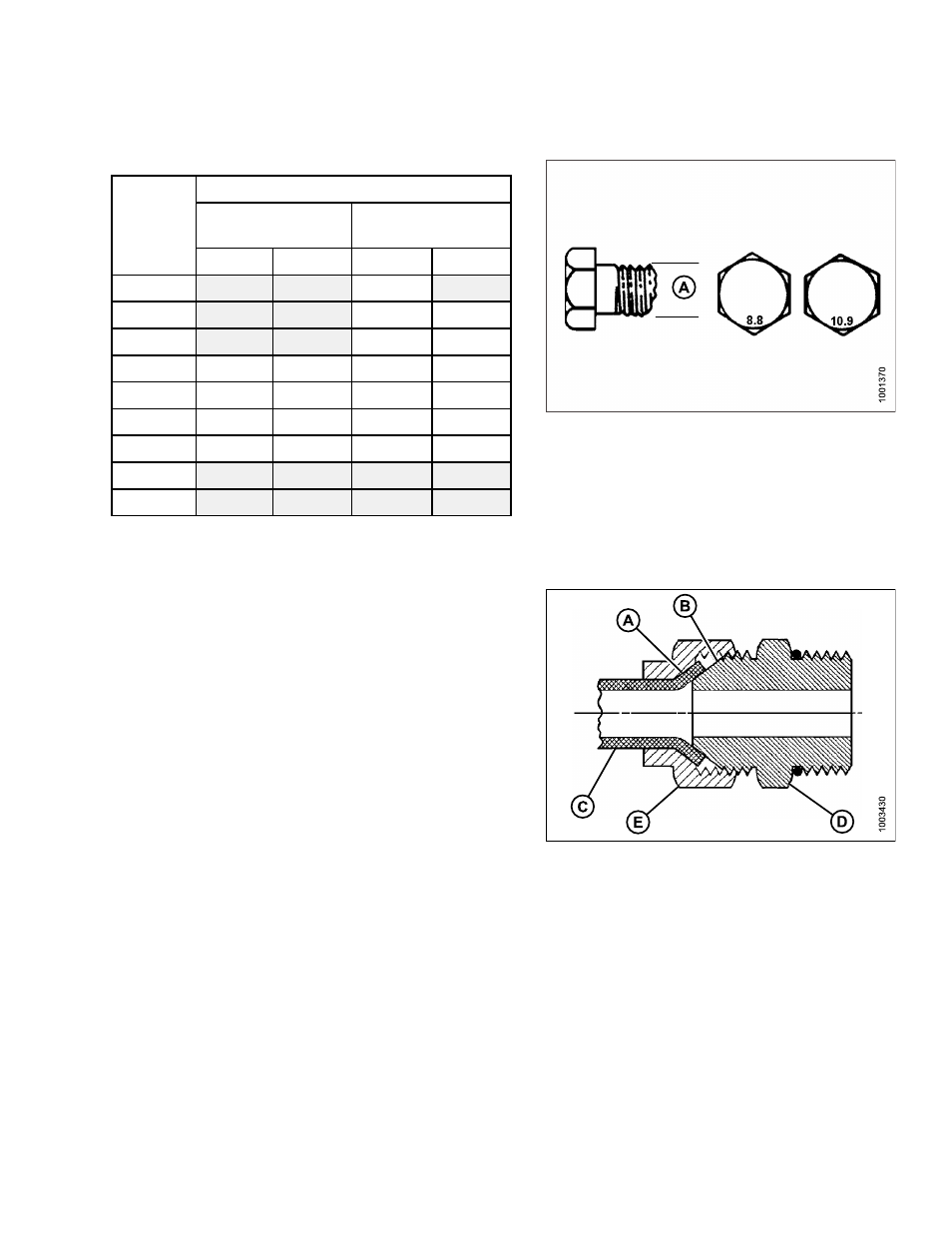 Flare-type hydraulic fittings, Table 6.9 metric bolt bolting into cast aluminum | MacDon FD75 OM User Manual | Page 263 / 448