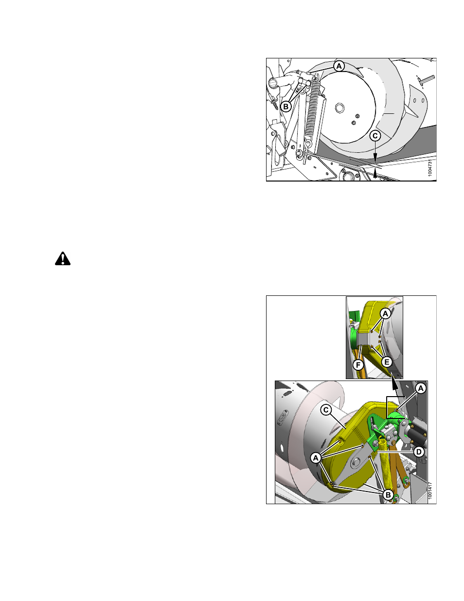 2adjusting auger drive chain tension, Adjusting auger drive chain tension, 2 adjusting auger drive chain tension | Caution | MacDon FD75 OM User Manual | Page 301 / 448