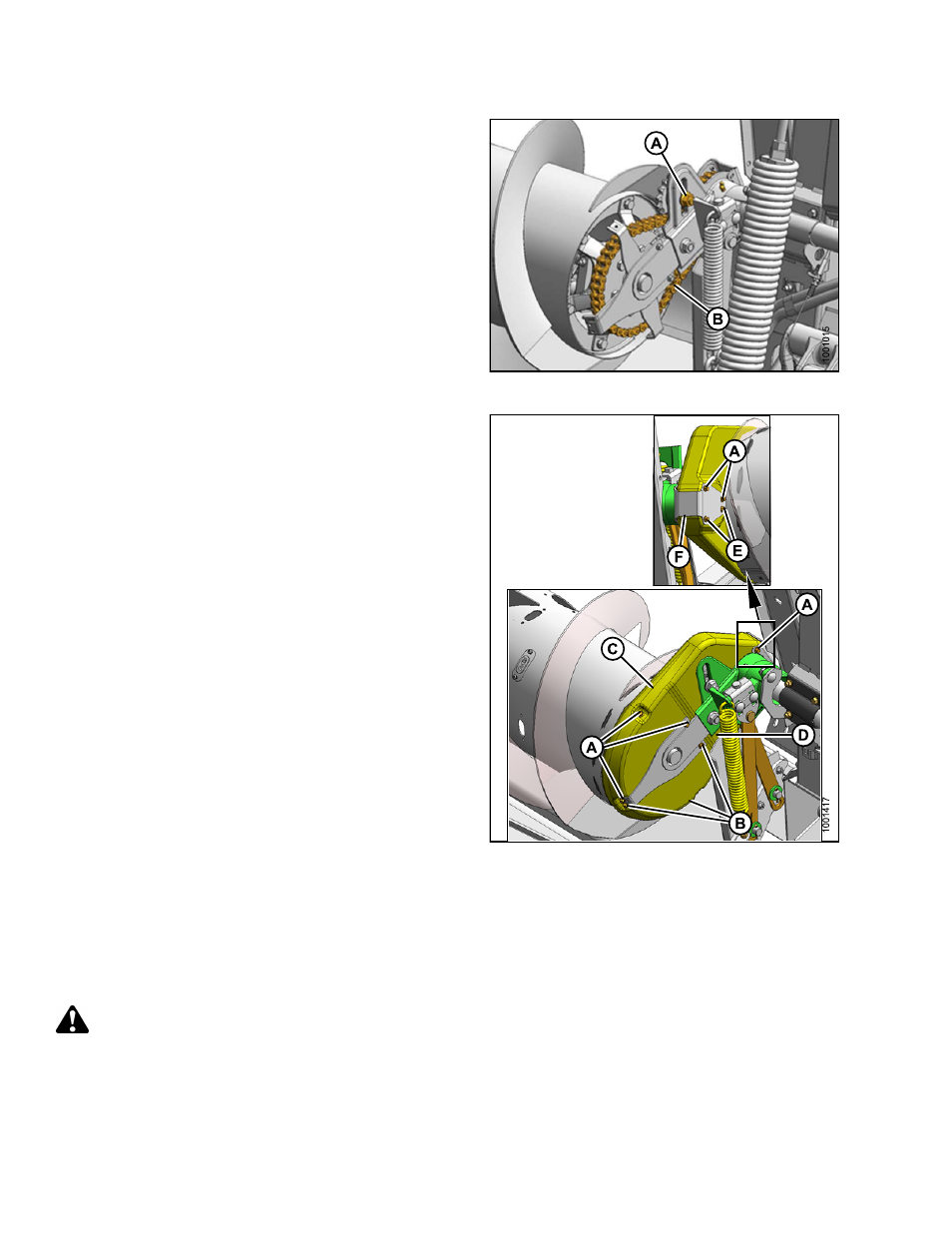 3removing auger drive chain, Removing auger drive chain, 3 removing auger drive chain | Caution | MacDon FD75 OM User Manual | Page 302 / 448