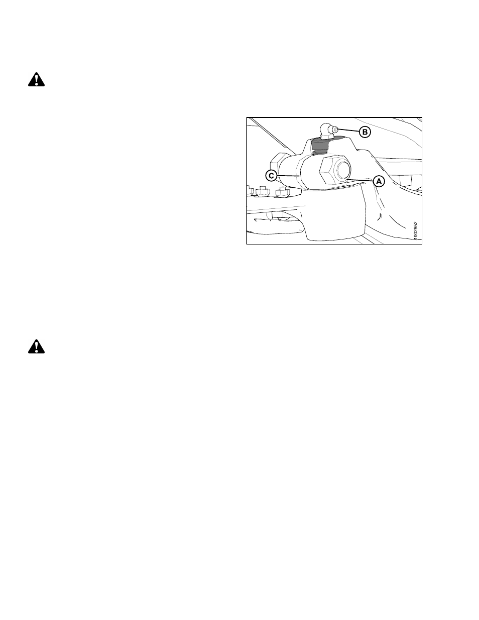 2removing knife, 3removing knifehead bearing, Removing knife | Removing knifehead bearing, 3 removing knifehead, 2 removing knife warning, 3 removing knifehead bearing warning | MacDon FD75 OM User Manual | Page 316 / 448