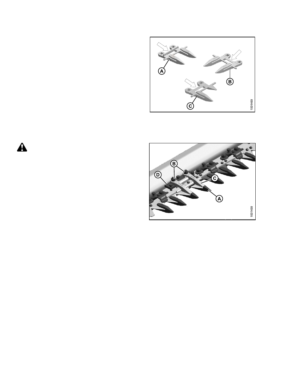 Replacing pointed guards on a double-knife header, Warning | MacDon FD75 OM User Manual | Page 320 / 448