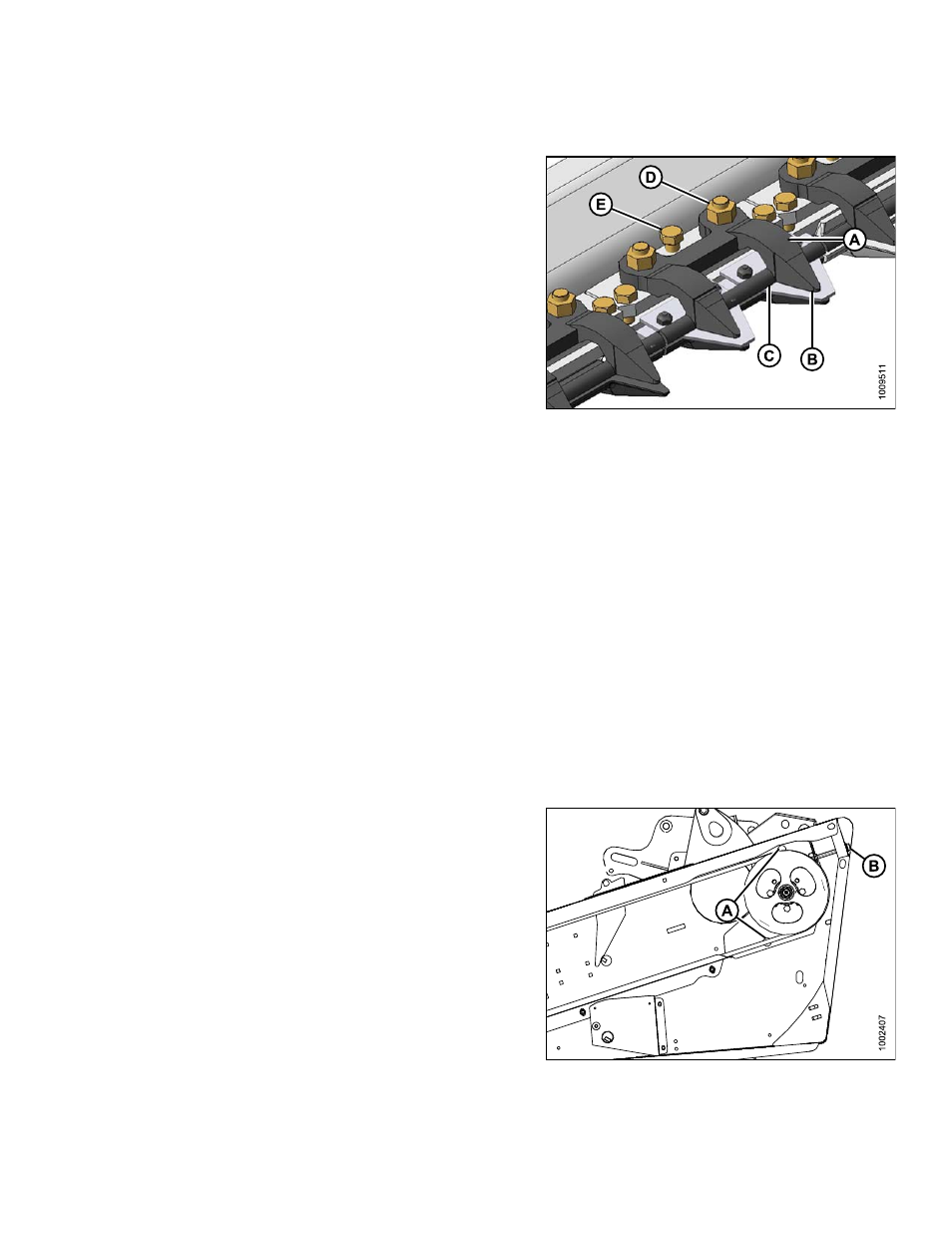 Adjusting hold-downs with stub guards, 8knife drive belt, Removing knife drive belt (non-timed) | Knife drive belt, 8 knife drive belt | MacDon FD75 OM User Manual | Page 325 / 448