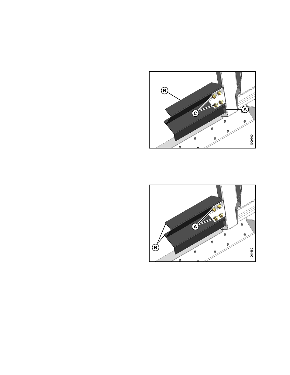 10adapter stripper bars and feed deflectors, 1installing stripper bars, 2removing stripper bars | Adapter stripper bars and feed deflectors, Installing stripper bars, Removing stripper bars, 10 adapter stripper bars and feed deflectors, 1 installing stripper bars, 2 removing stripper bars | MacDon FD75 OM User Manual | Page 346 / 448