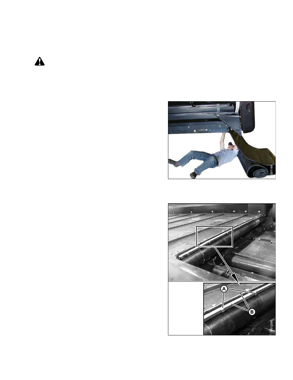 2installing side draper, Installing side draper, 2 installing side draper | Warning | MacDon FD75 OM User Manual | Page 349 / 448