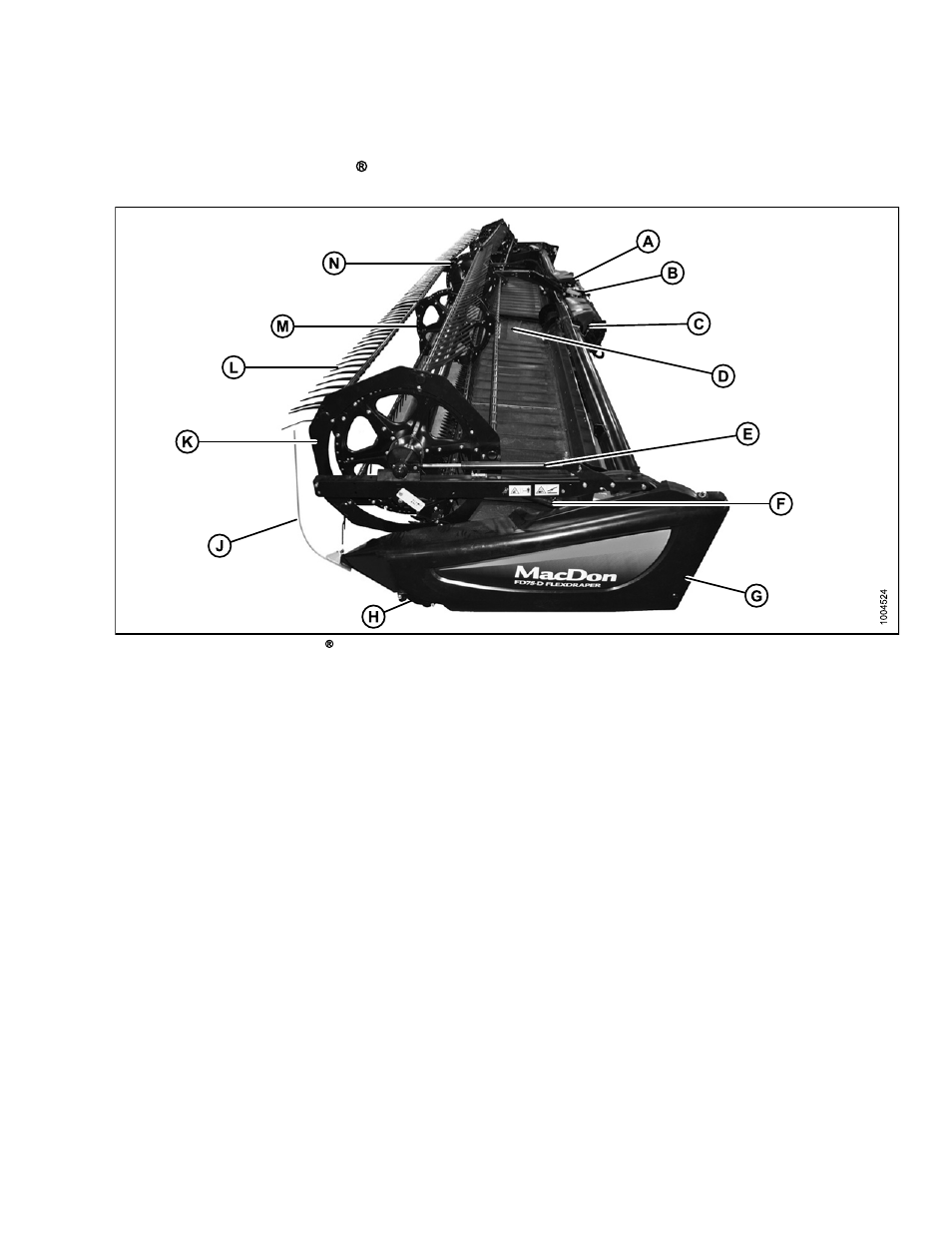 2component identification, 1fd75 flexdraper, Component identification | Fd75 flexdraper, 2 component identification, 1 fd75 flexdraper | MacDon FD75 OM User Manual | Page 37 / 448