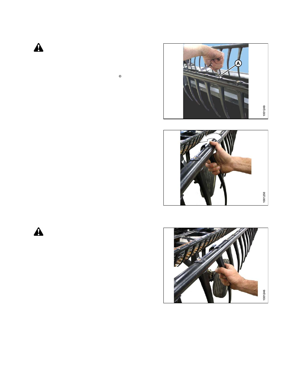 Removing plastic fingers, Installing plastic fingers, Warning | MacDon FD75 OM User Manual | Page 389 / 448