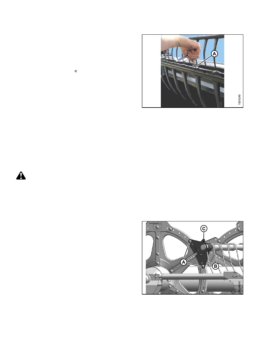 10tine tube bushings, Removing bushings from 5-, 6- or 9-bat reels, Tine tube bushings | Removing, 10 tine tube, 10 tine tube bushings, Warning | MacDon FD75 OM User Manual | Page 390 / 448