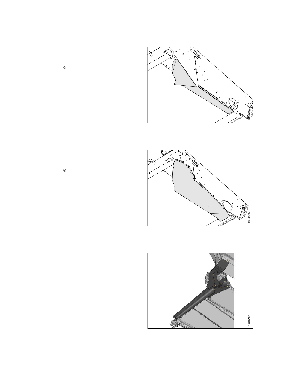 3draper deflector (narrow), 4draper deflector (wide), 5european adapter seal kit | Draper deflector (narrow), Draper deflector (wide), European adapter seal kit, 3 draper deflector (narrow), 4 draper deflector (wide), 5 european adapter seal kit | MacDon FD75 OM User Manual | Page 430 / 448