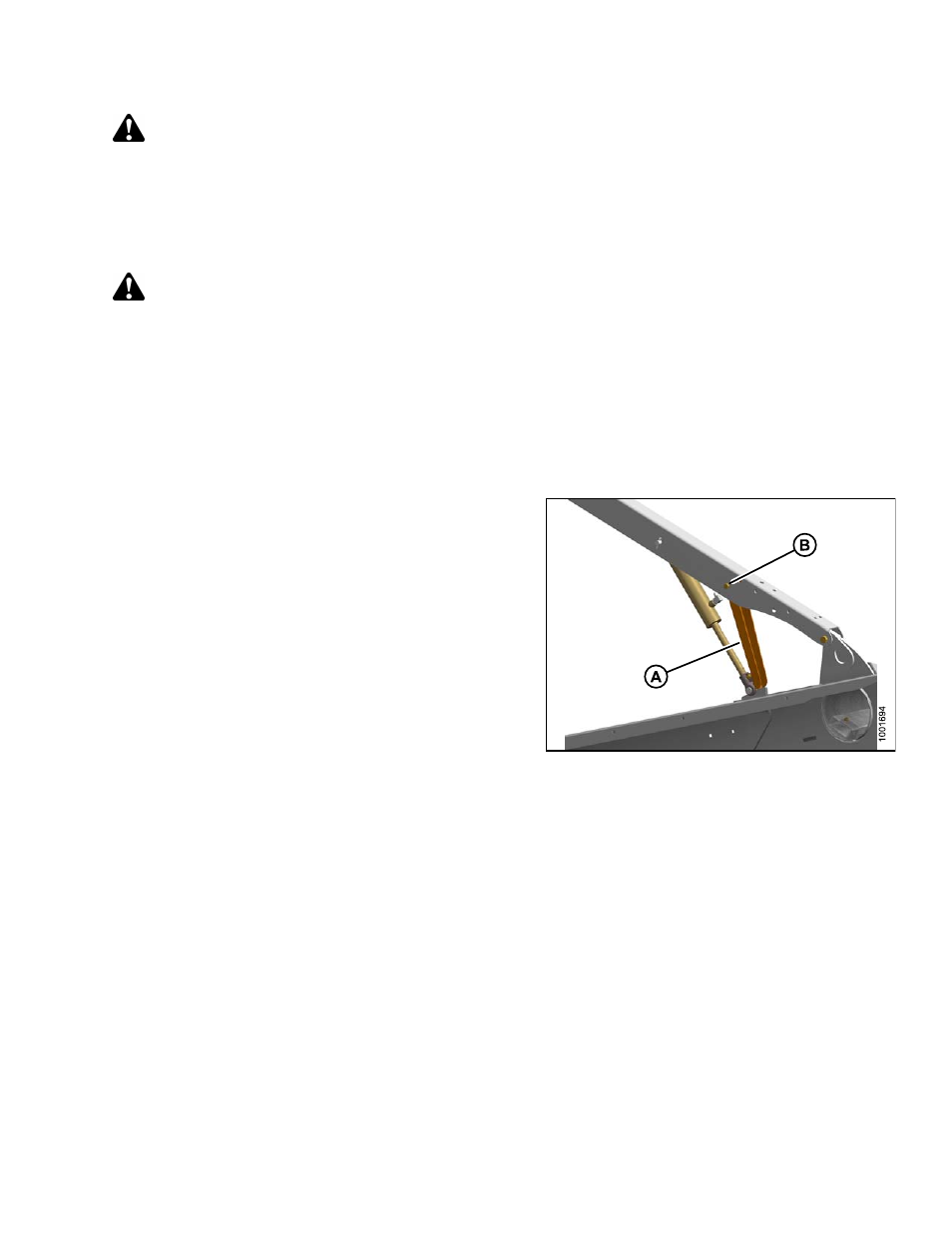 2reel safety props, Engaging reel safety props, Reel safety props | Danger, 2 reel safety props warning | MacDon FD75 OM User Manual | Page 47 / 448